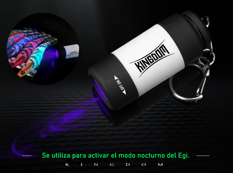 Linterna UV KINGDOM encendida