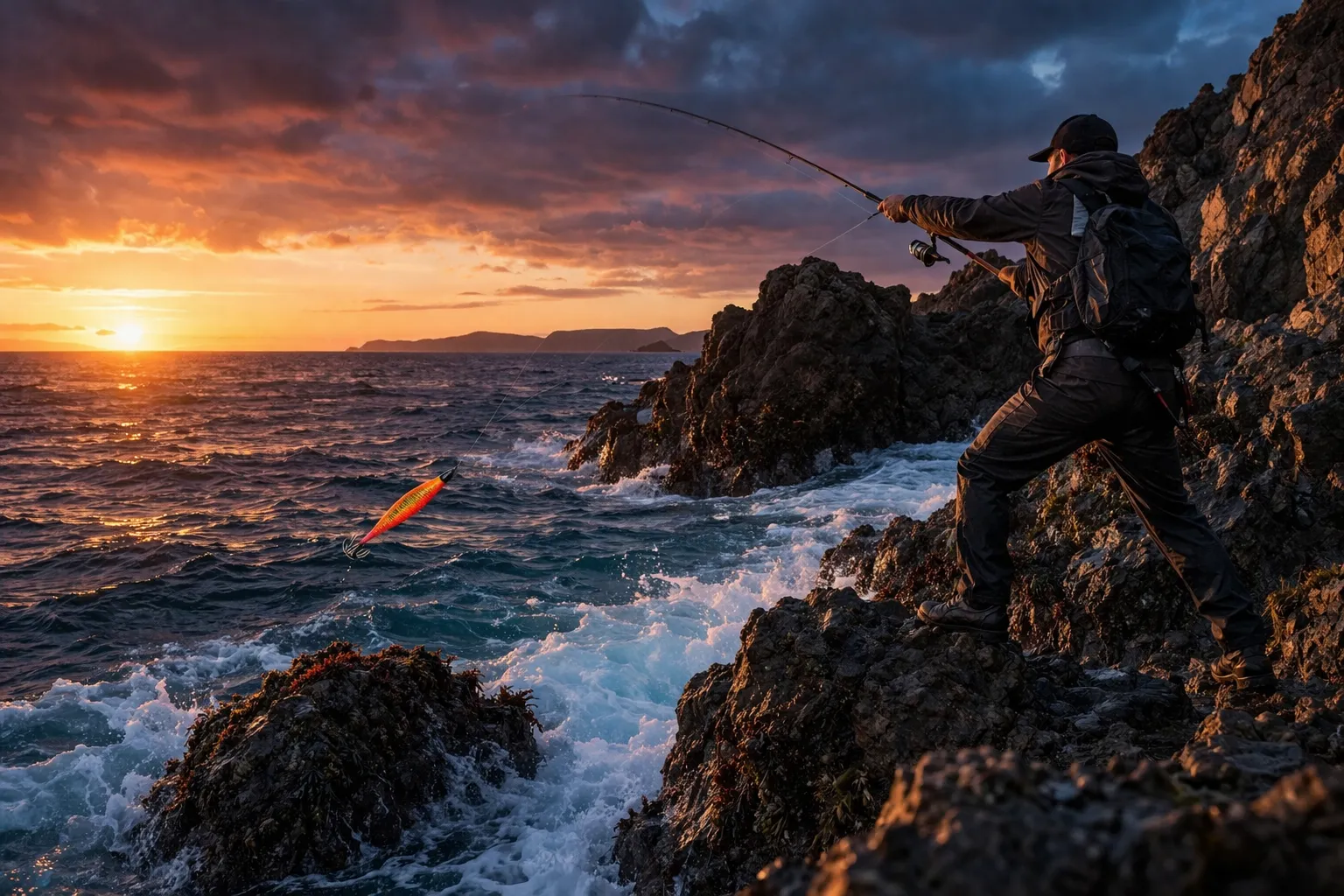 Pesca de calamares en zonas rocosas con egis económicos